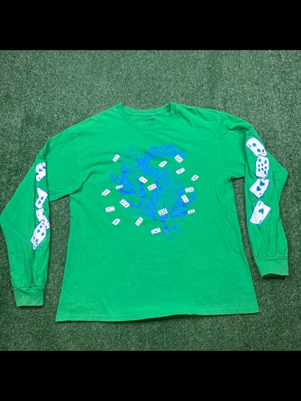 Insomniac Graphic T Shirt Men's Size L Green Long Sleeve Beyond Wonderland Slim